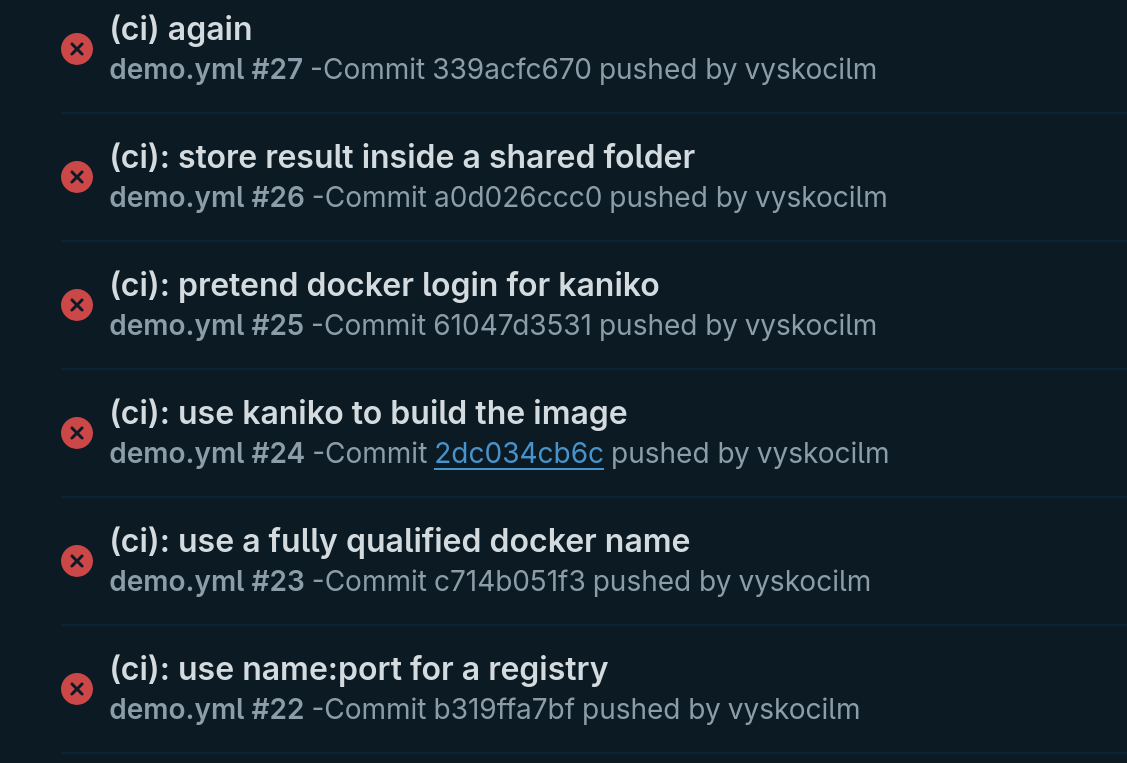 failed runs at https://codeberg.org/vyskocilm/miblog/actions